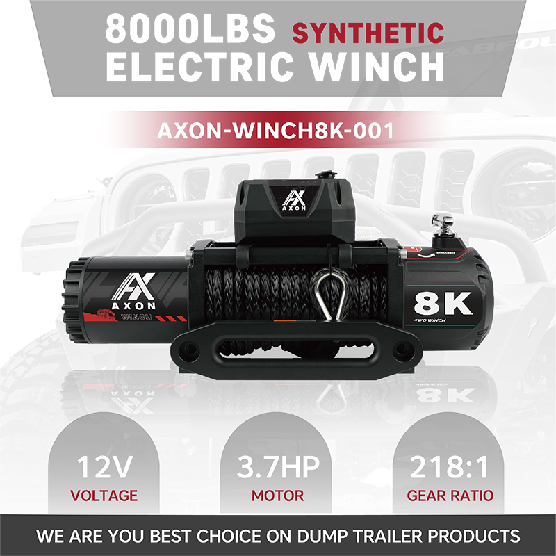 AXON-WINCH8K-001<br>Electric Winch, 12V, 8000LBS