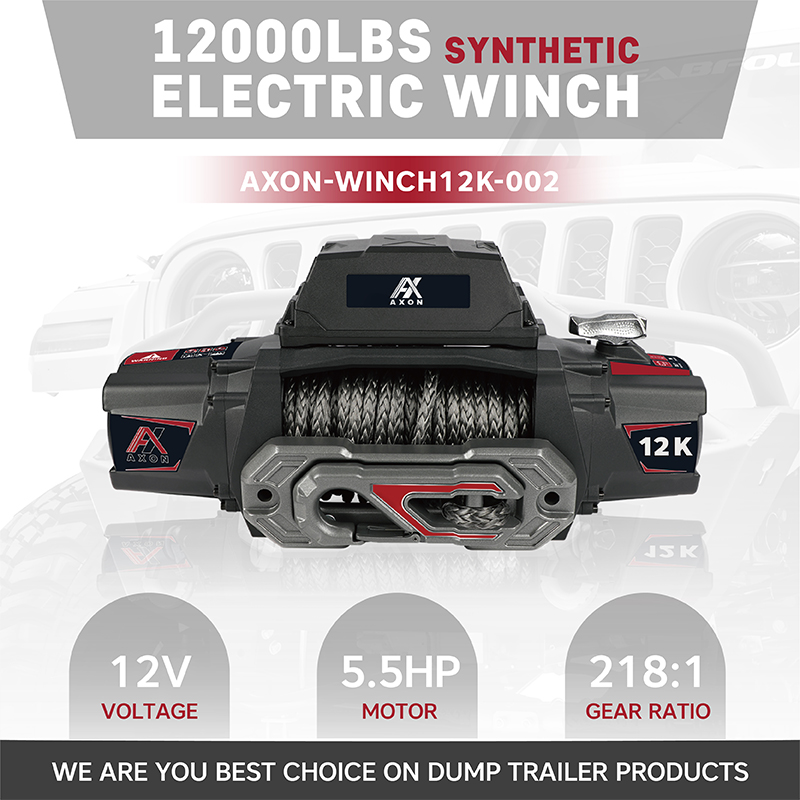 AXON-WINCH12K-002<br>Electric Winch, 12V, 12000LBS